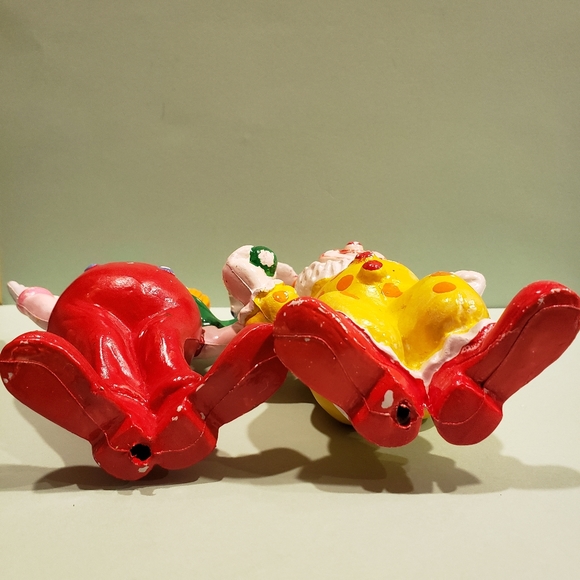 Vintage Blow Mold Circus Clown Christmas Ornaments Hong Kong (2) 5" Cake Topper. - Picture 8 of 8